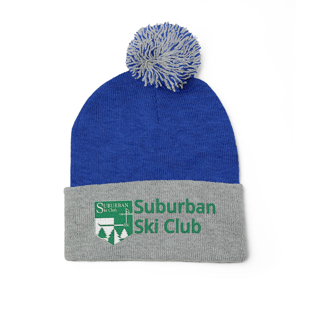 SSC Cozy Pom-Pom Knit Cap with Embroidery | Winter Beanie