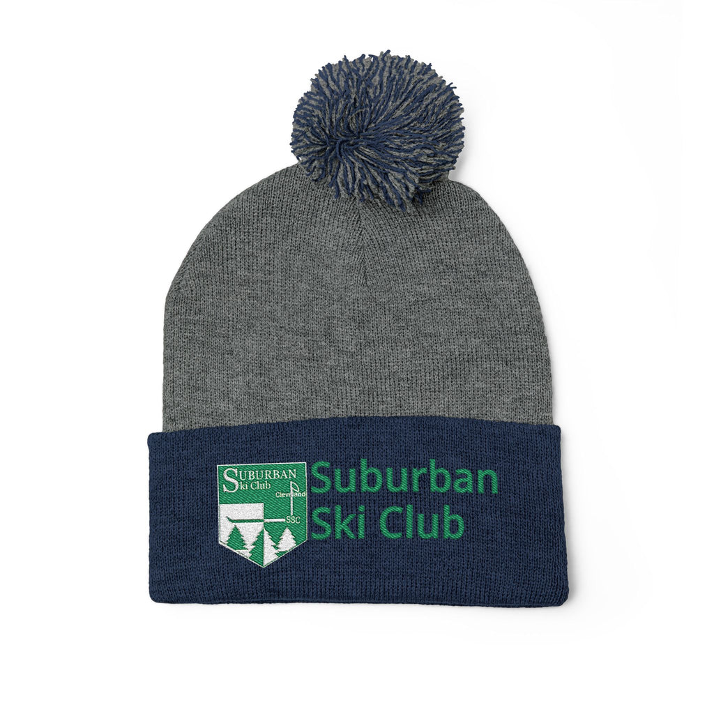 SSC Cozy Pom-Pom Knit Cap with Embroidery | Winter Beanie