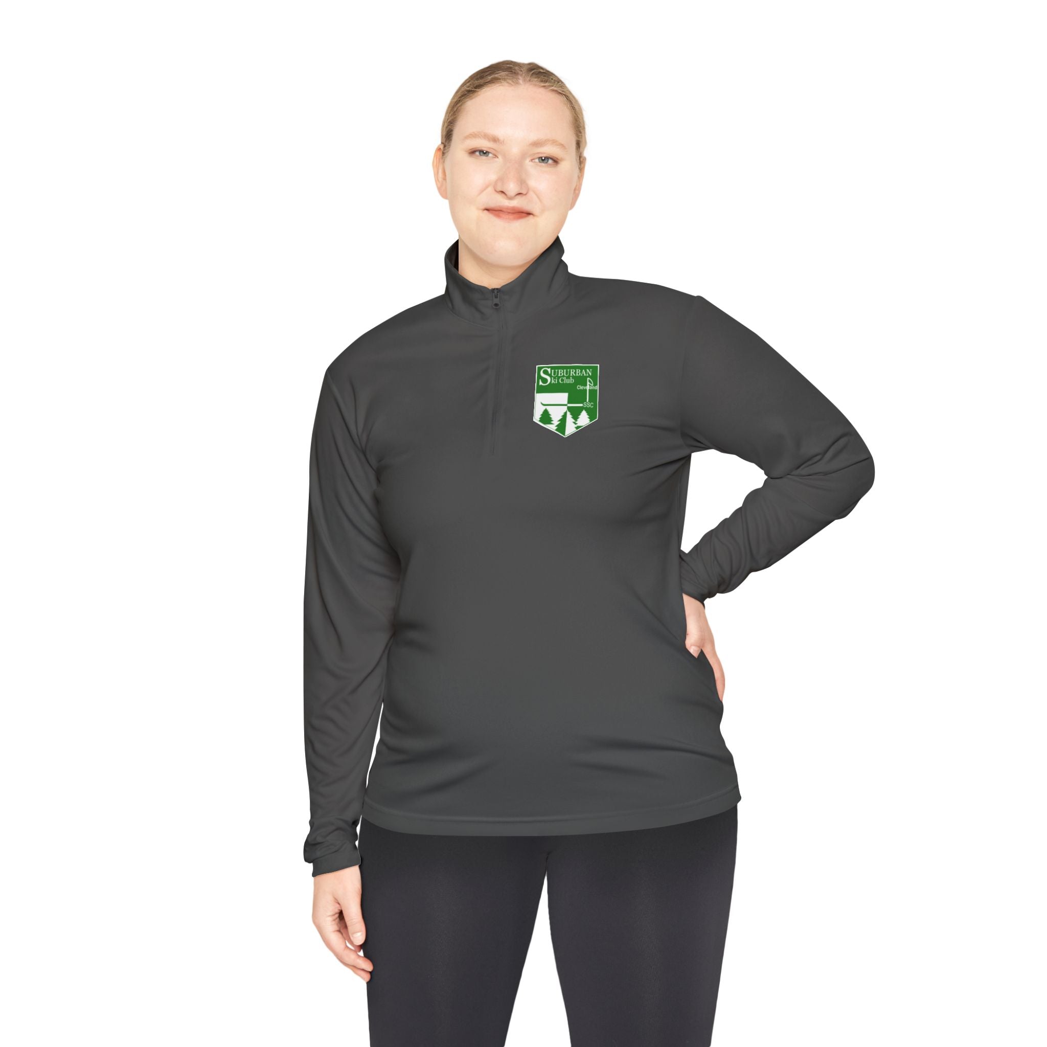 Suburban Cozy Unisex Quarter-Zip Pullover for Outdoor Adventures | Ideal for Ski Club, Travel, Gifting, Sports, Après Ski, and Casual Wear