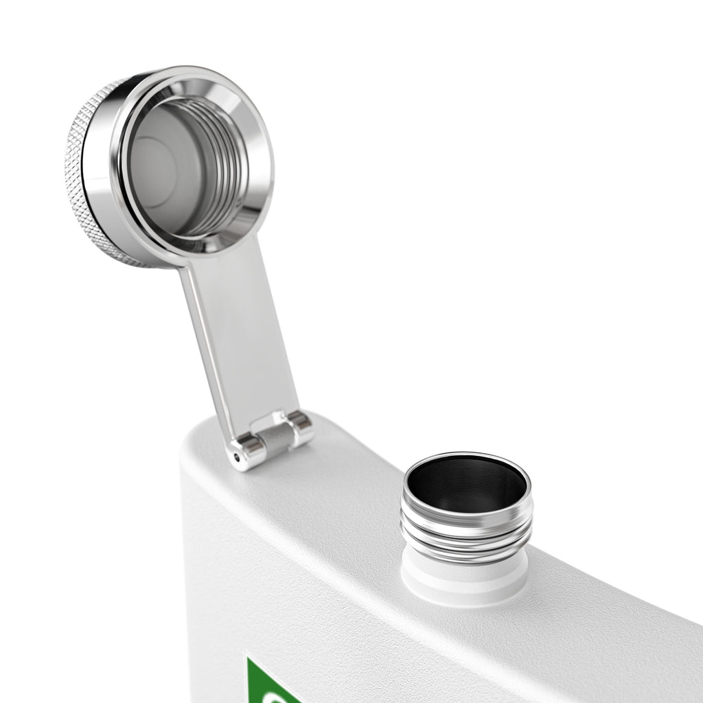 Gondola Ready SSC Stainless Steel Flask, perfect for a quick warm up between runs!