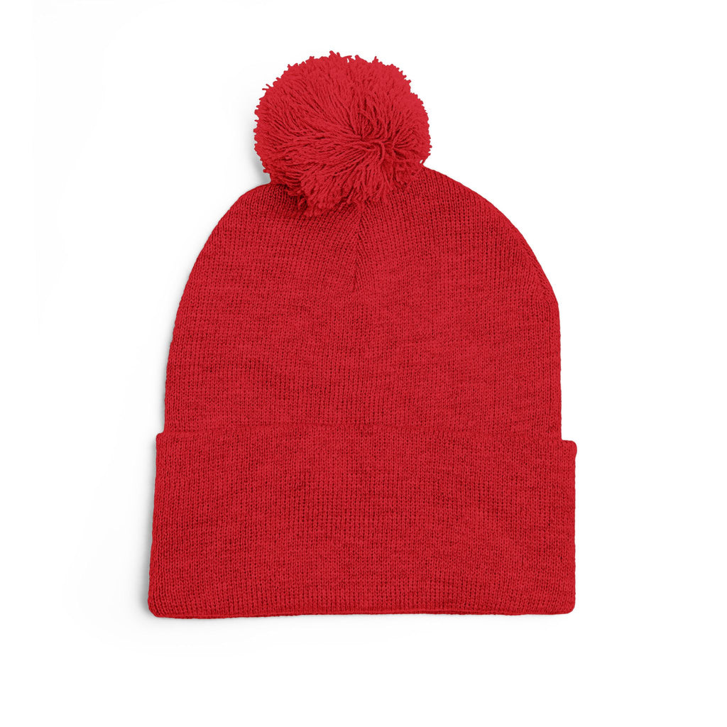 SSC Cozy Pom-Pom Knit Cap with Embroidery | Winter Beanie