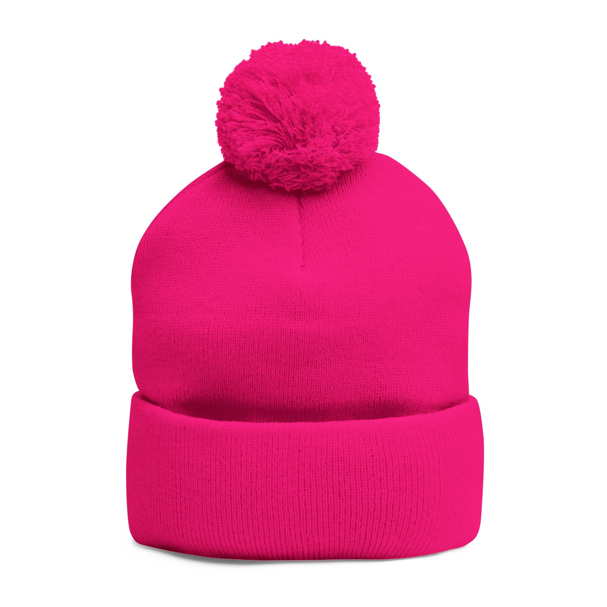 SSC Cozy Pom-Pom Knit Cap with Embroidery | Winter Beanie