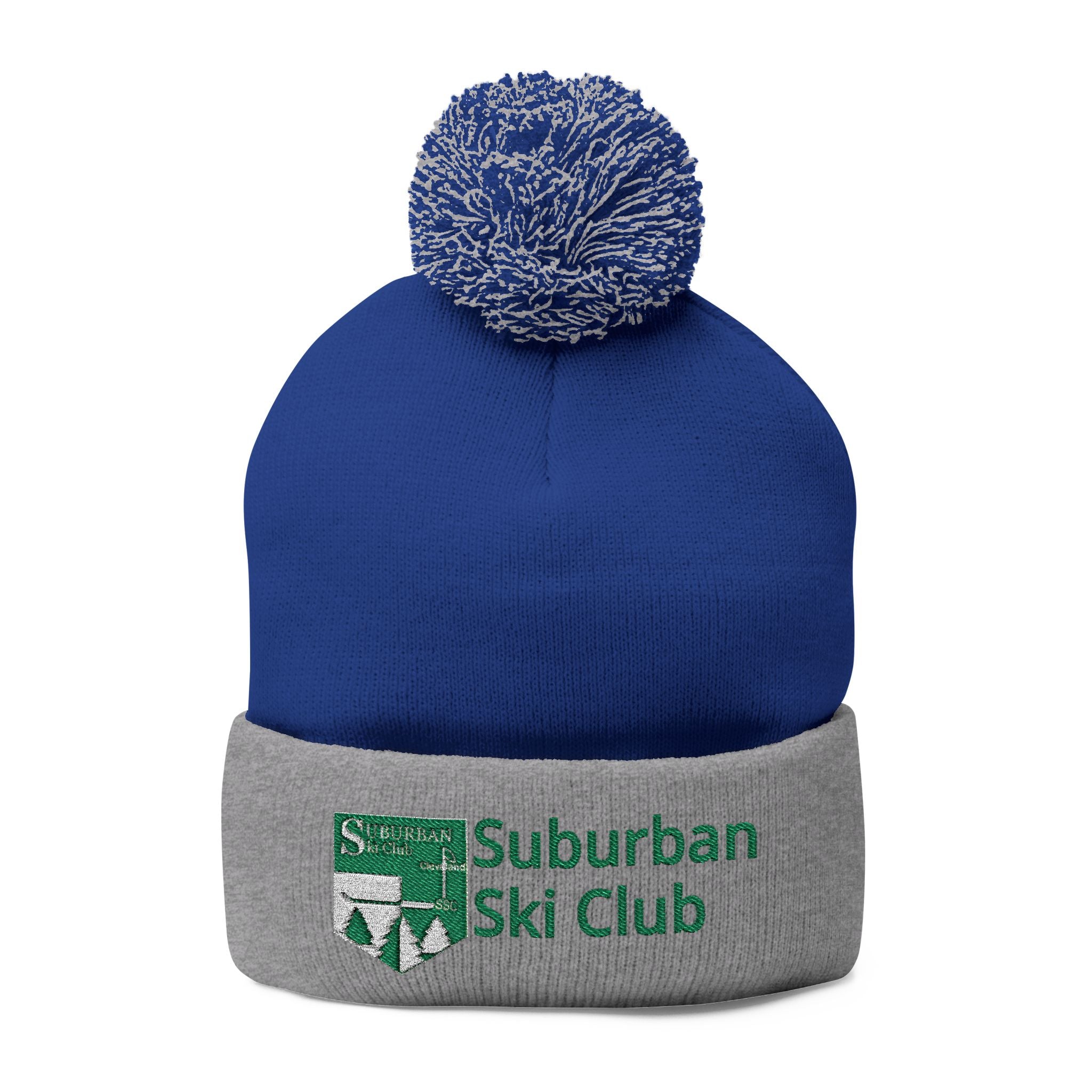 SSC Cozy Pom-Pom Knit Cap with Embroidery | Winter Beanie