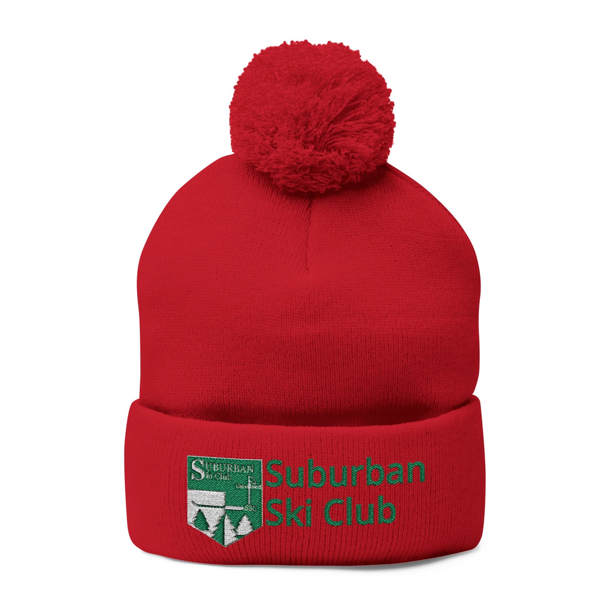SSC Cozy Pom-Pom Knit Cap with Embroidery | Winter Beanie