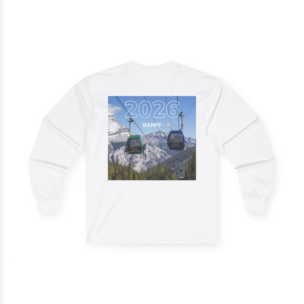 Banff 2026 Adventure Long Sleeve Tee | Unisex, Travel Shirt, Mountain Decor, 2026 Ski Club Essential