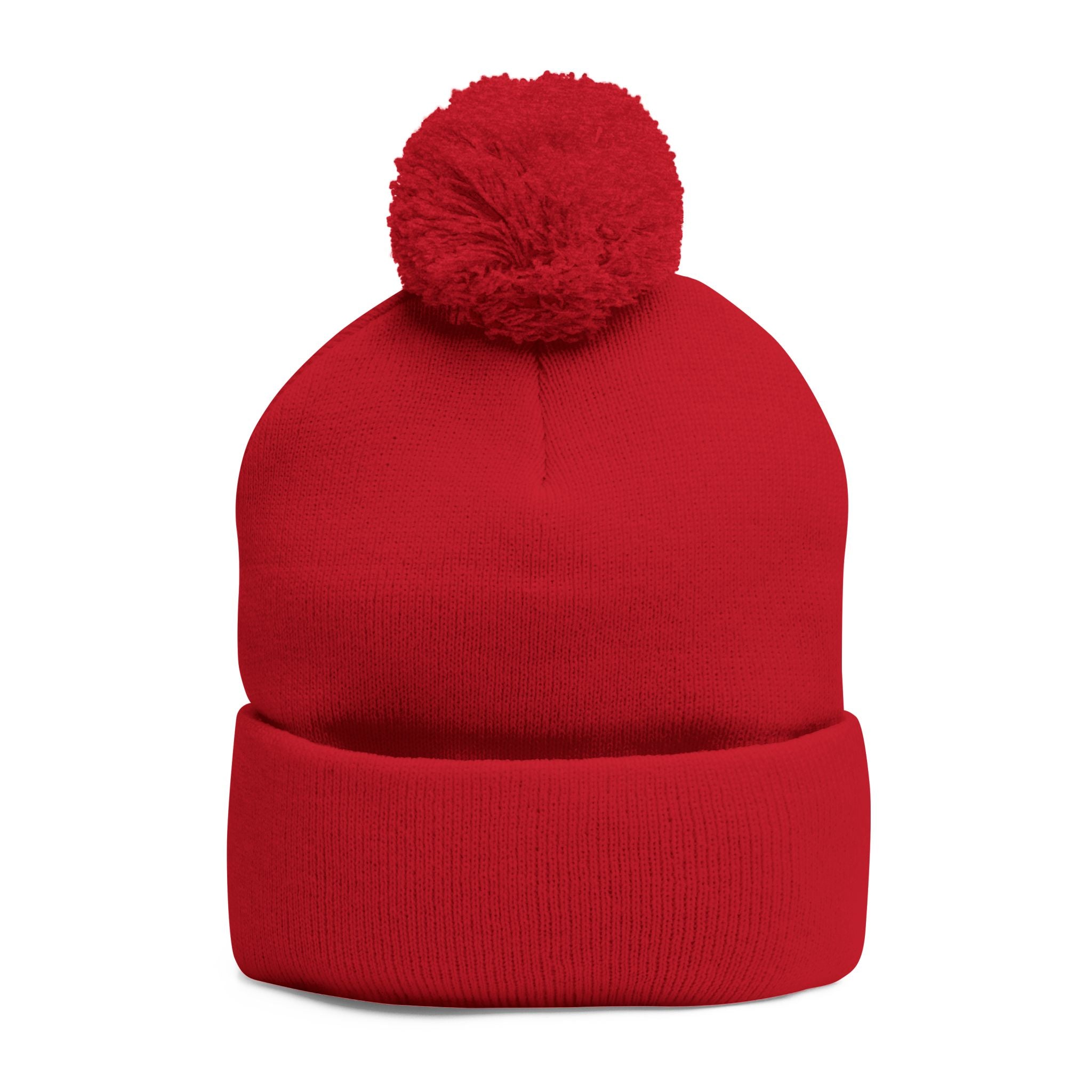 SSC Cozy Pom-Pom Knit Cap with Embroidery | Winter Beanie