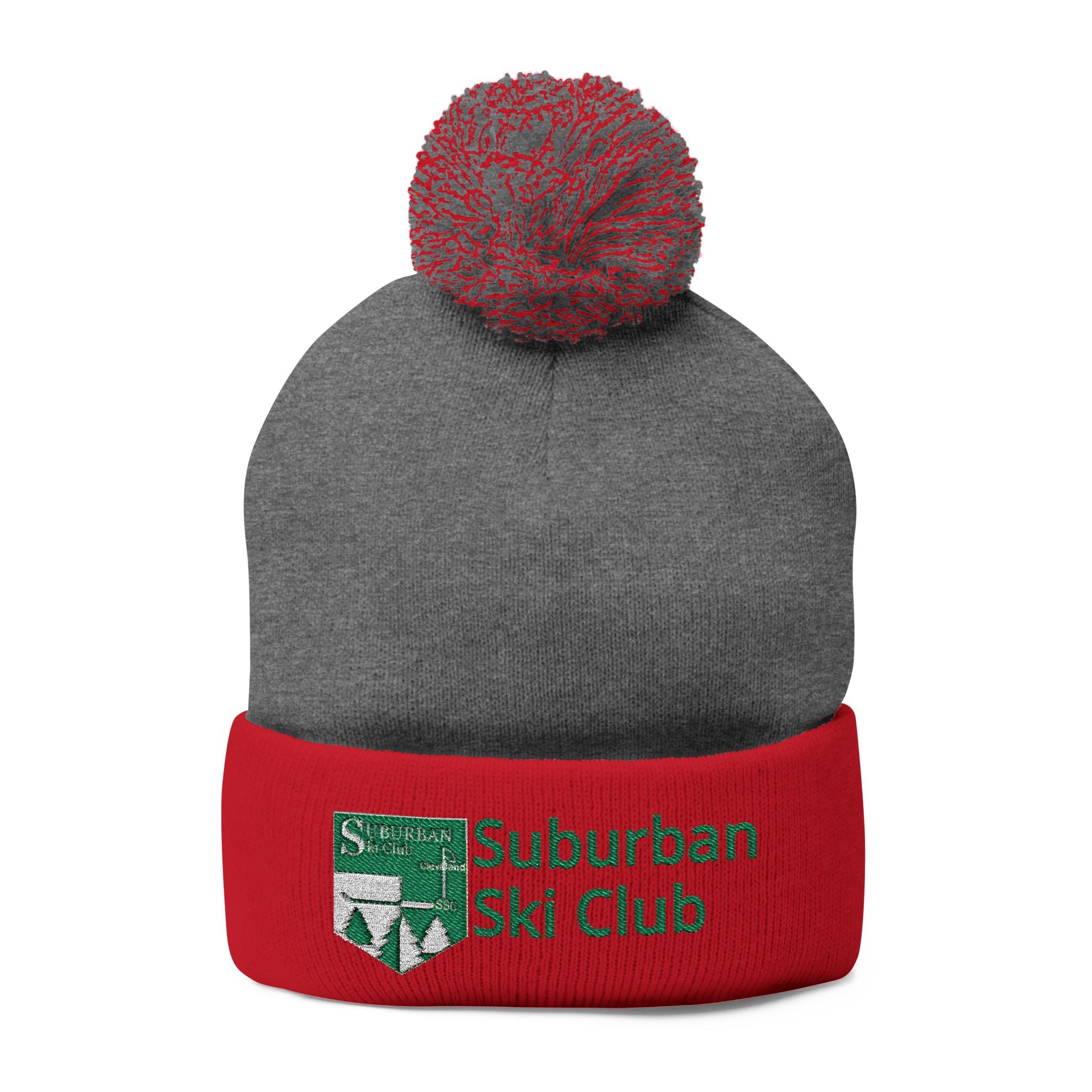 SSC Cozy Pom-Pom Knit Cap with Embroidery | Winter Beanie