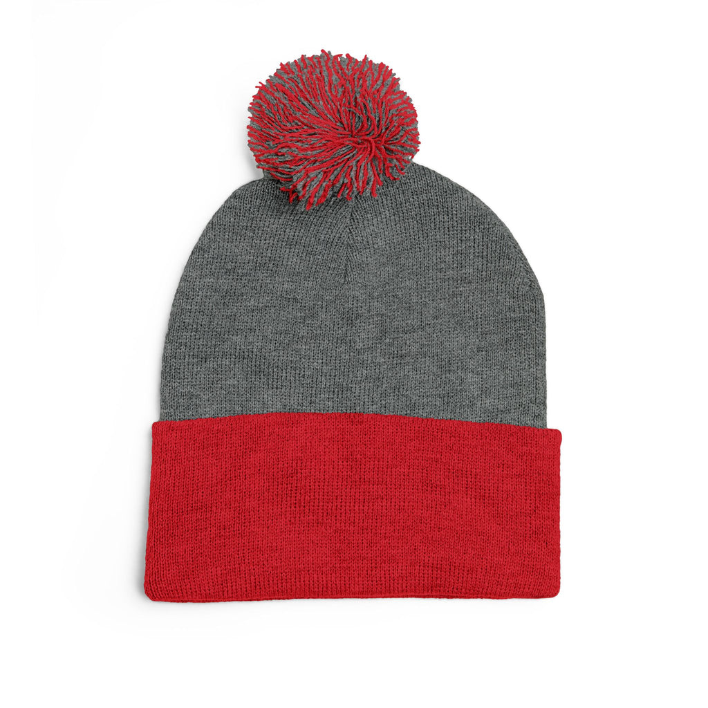 SSC Cozy Pom-Pom Knit Cap with Embroidery | Winter Beanie