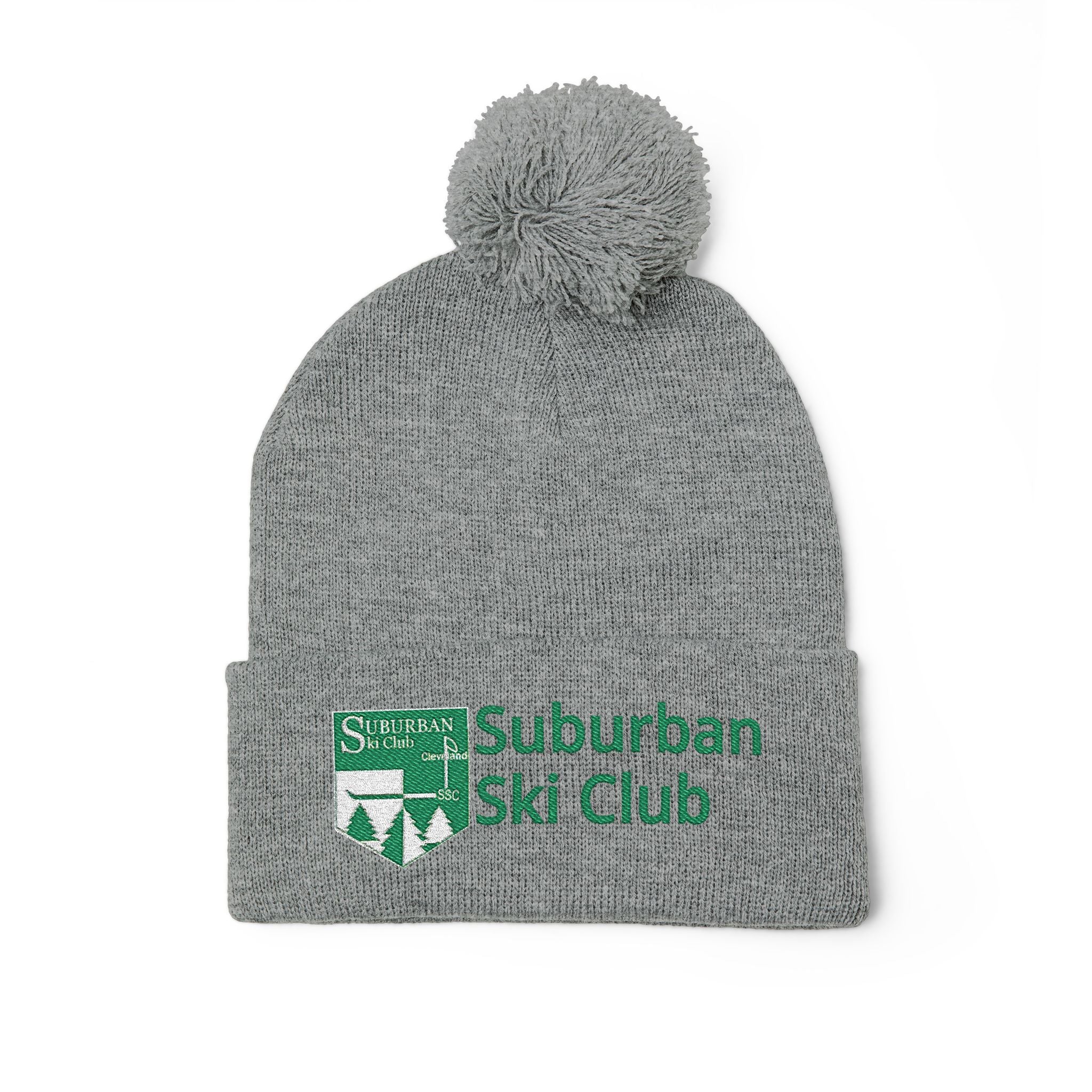 SSC Cozy Pom-Pom Knit Cap with Embroidery | Winter Beanie