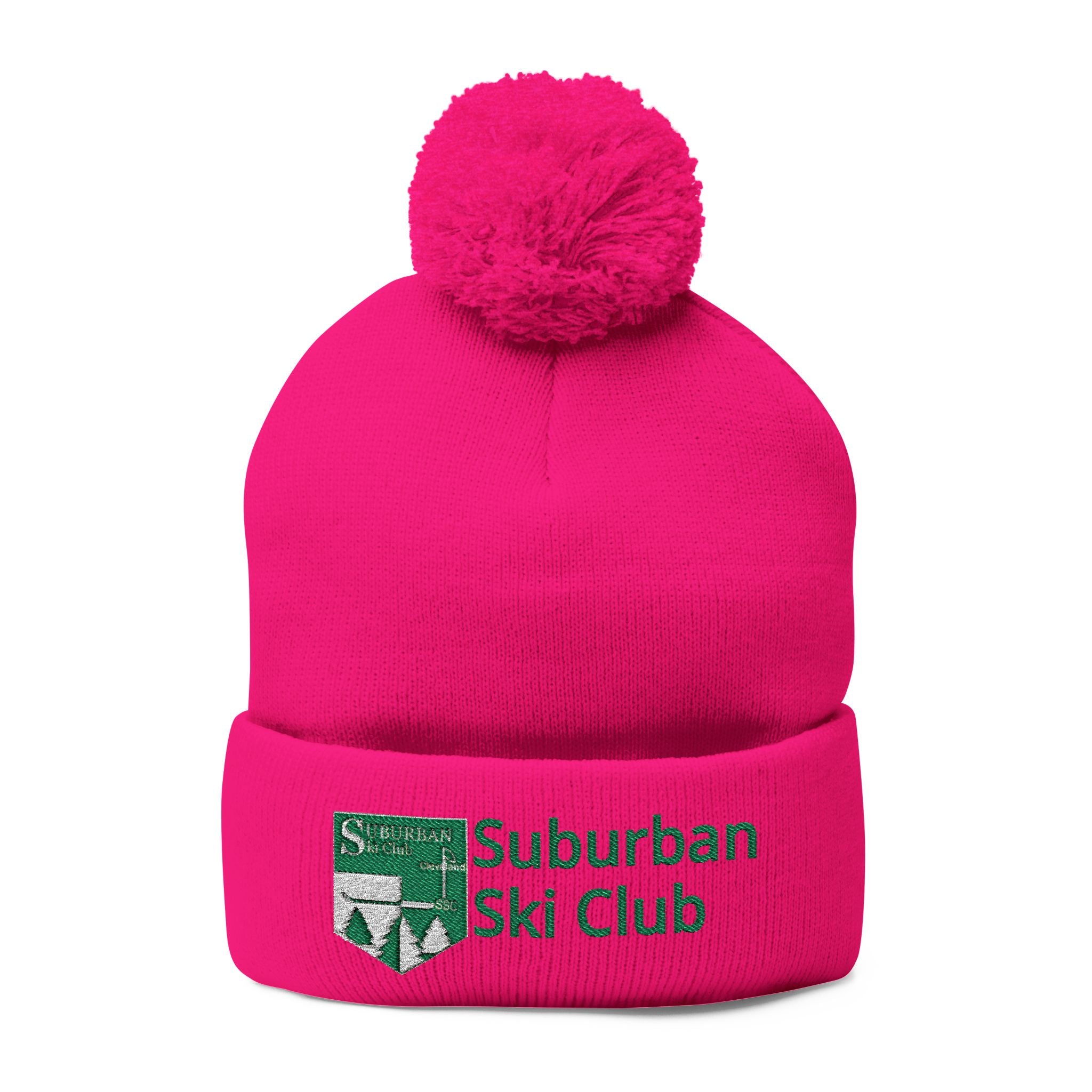 SSC Cozy Pom-Pom Knit Cap with Embroidery | Winter Beanie