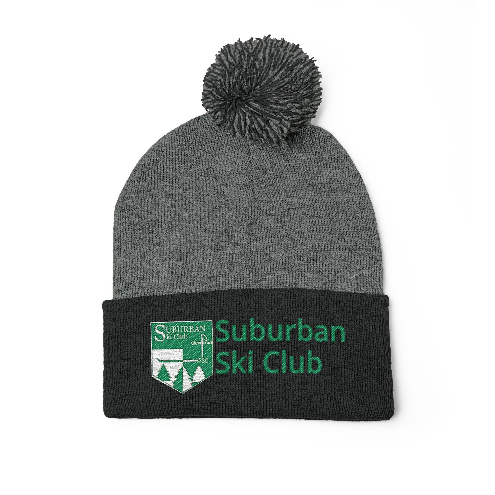 SSC Cozy Pom-Pom Knit Cap with Embroidery | Winter Beanie