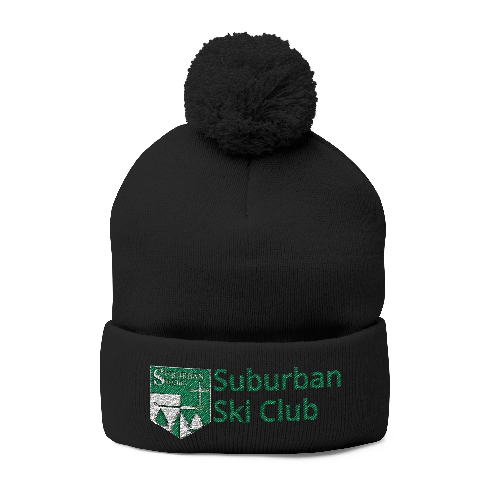 SSC Cozy Pom-Pom Knit Cap with Embroidery | Winter Beanie