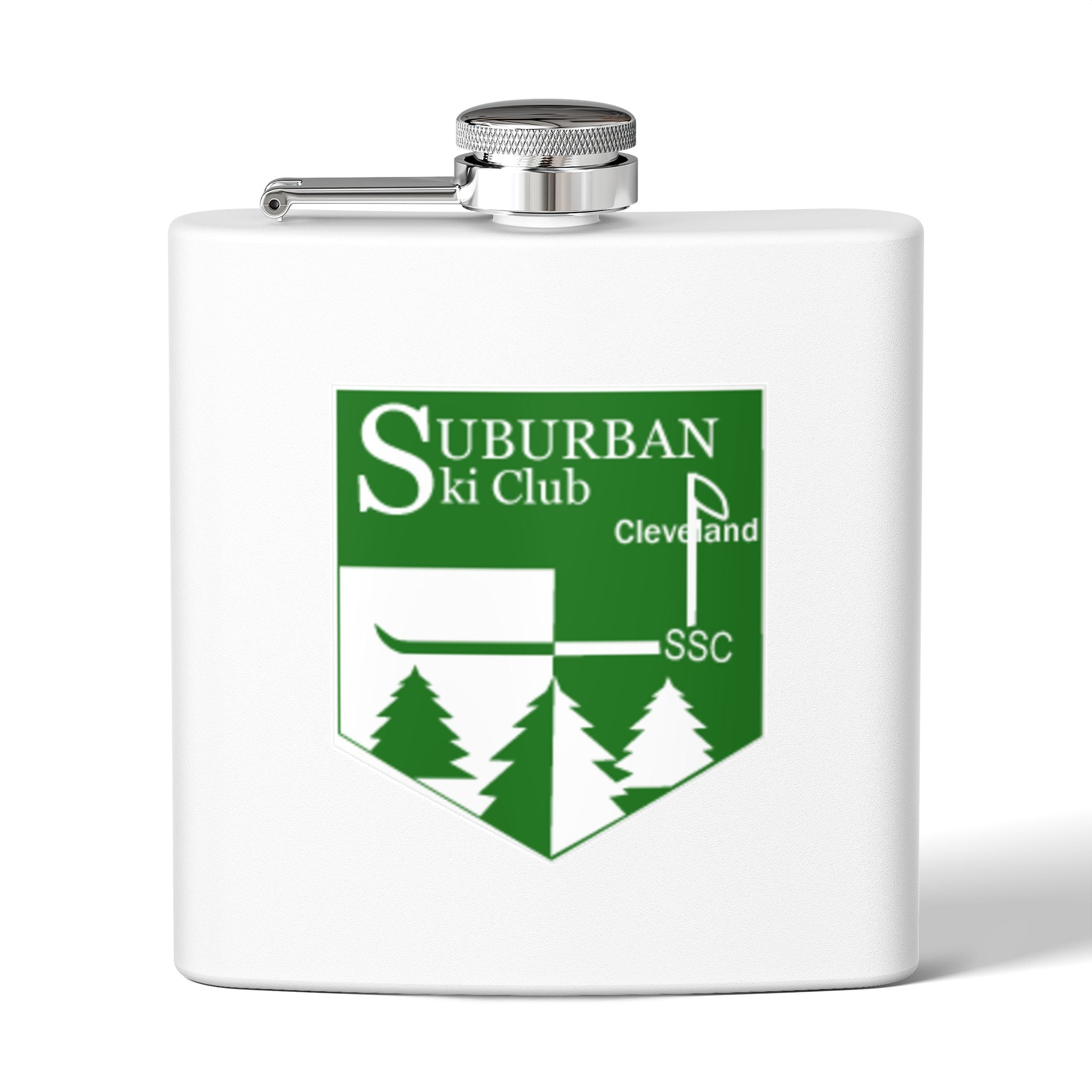 Gondola Ready SSC Stainless Steel Flask, perfect for a quick warm up between runs!