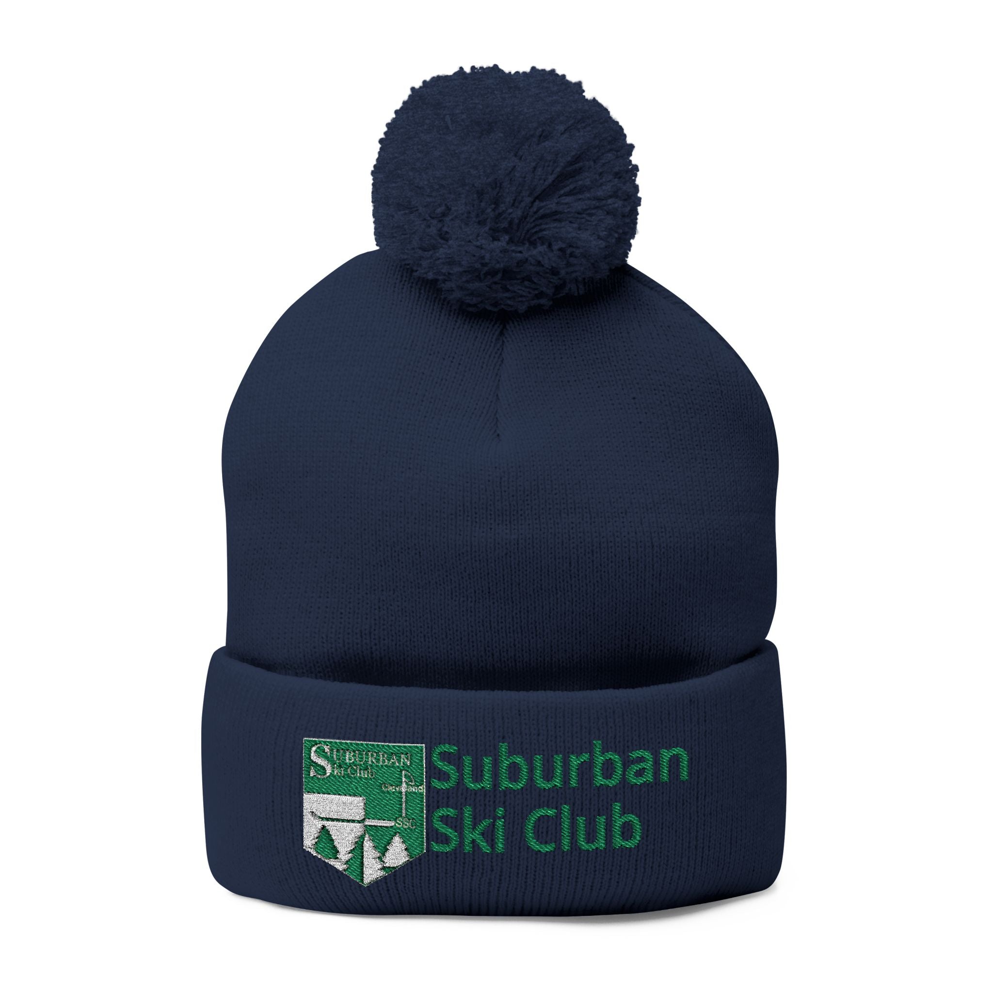 SSC Cozy Pom-Pom Knit Cap with Embroidery | Winter Beanie