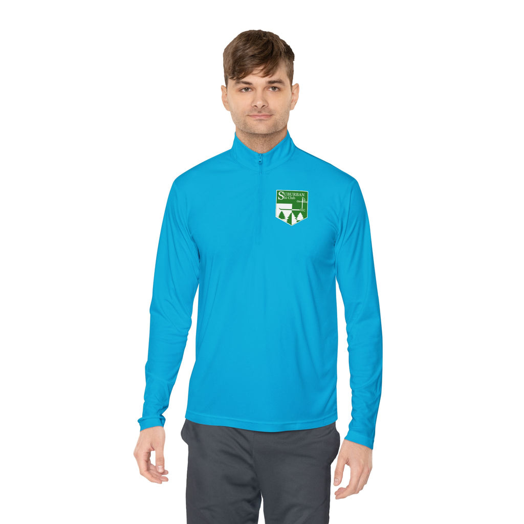 Suburban Cozy Unisex Quarter-Zip Pullover for Outdoor Adventures | Ideal for Ski Club, Travel, Gifting, Sports, Après Ski, and Casual Wear