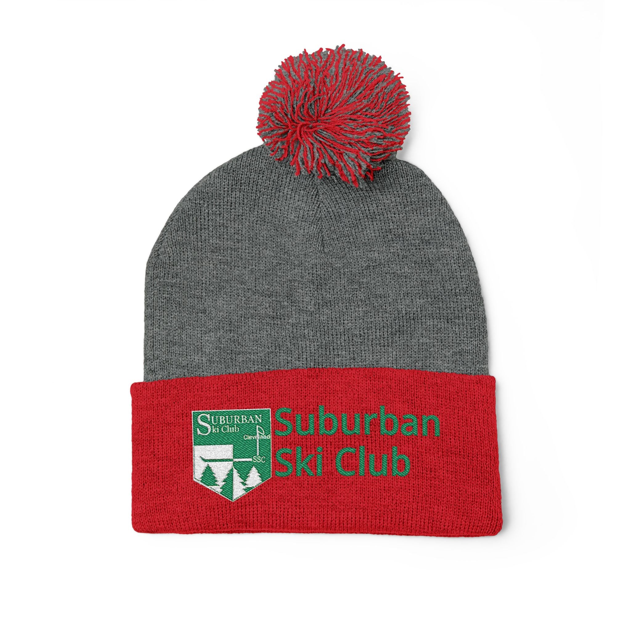 SSC Cozy Pom-Pom Knit Cap with Embroidery | Winter Beanie