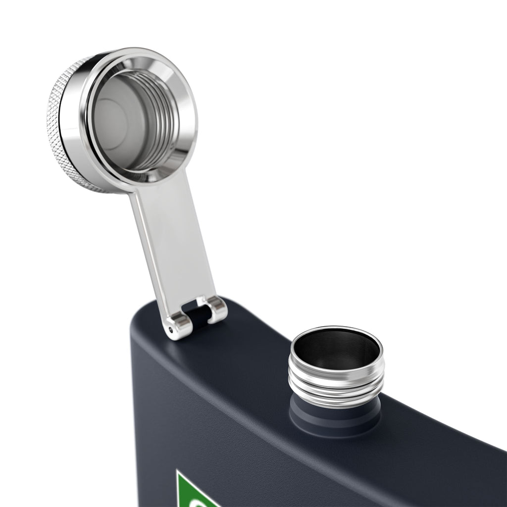 Gondola Ready SSC Stainless Steel Flask, perfect for a quick warm up between runs!