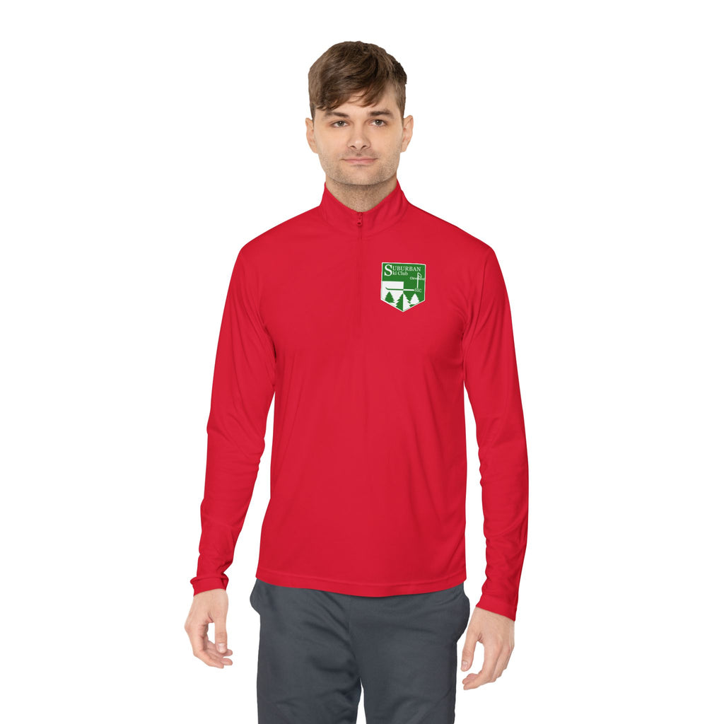 Suburban Cozy Unisex Quarter-Zip Pullover for Outdoor Adventures | Ideal for Ski Club, Travel, Gifting, Sports, Après Ski, and Casual Wear