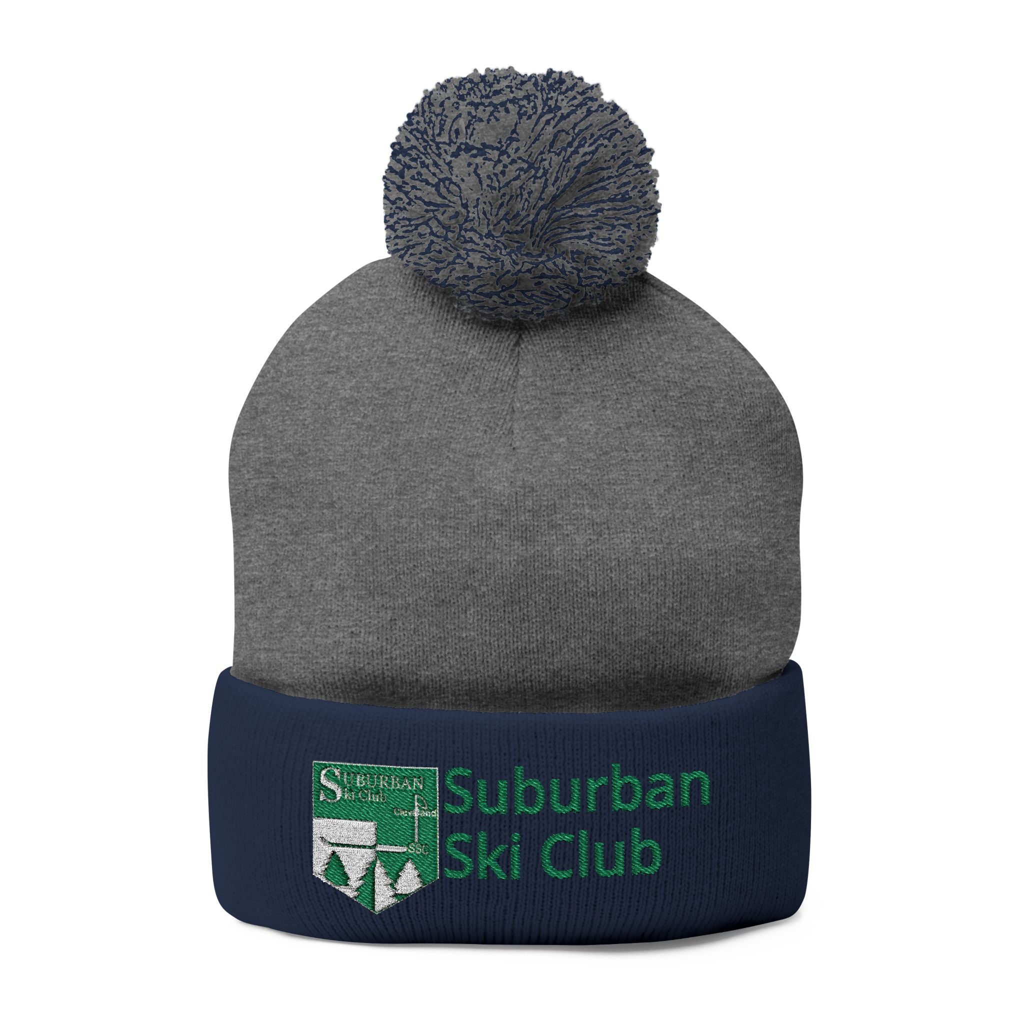 SSC Cozy Pom-Pom Knit Cap with Embroidery | Winter Beanie