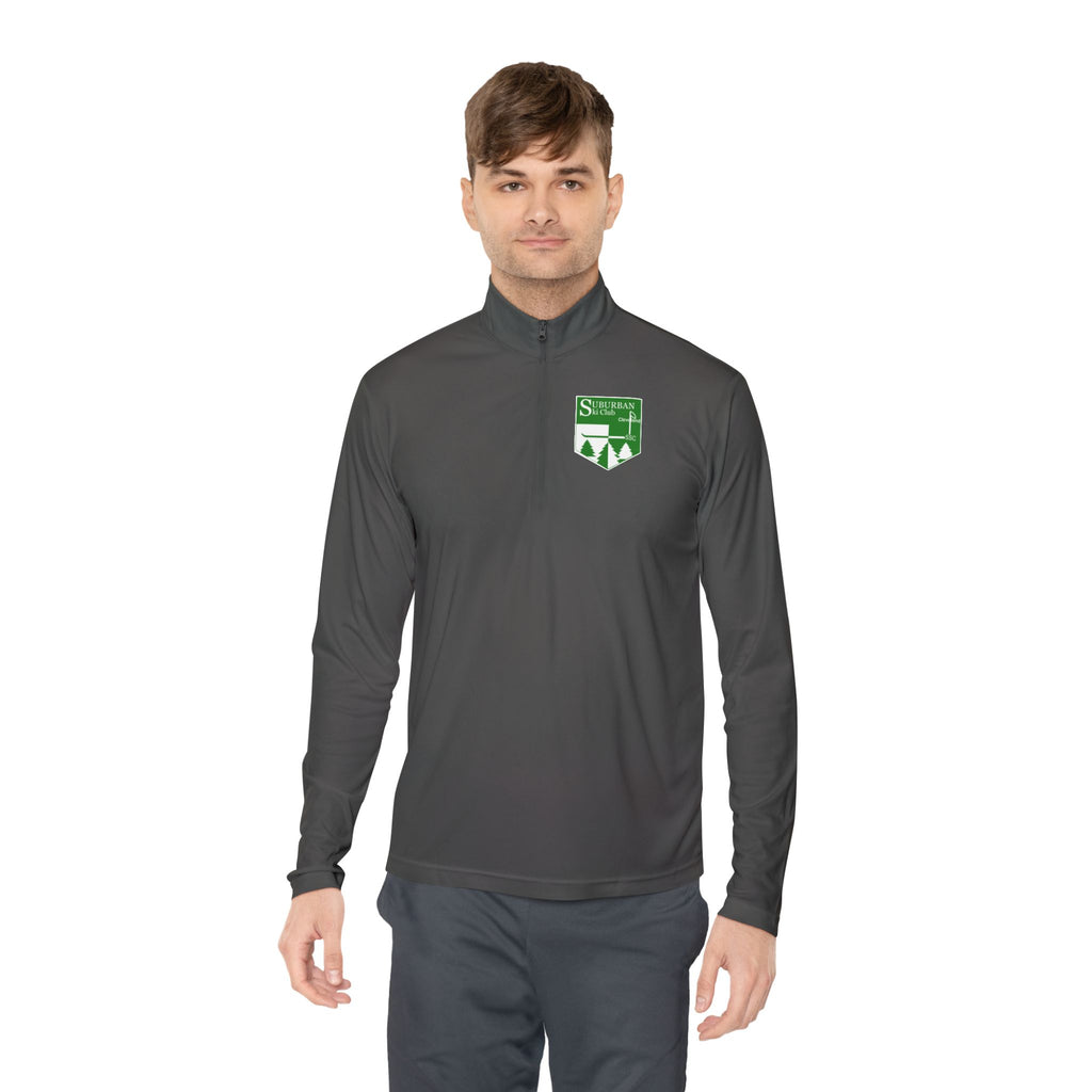 Suburban Cozy Unisex Quarter-Zip Pullover for Outdoor Adventures | Ideal for Ski Club, Travel, Gifting, Sports, Après Ski, and Casual Wear