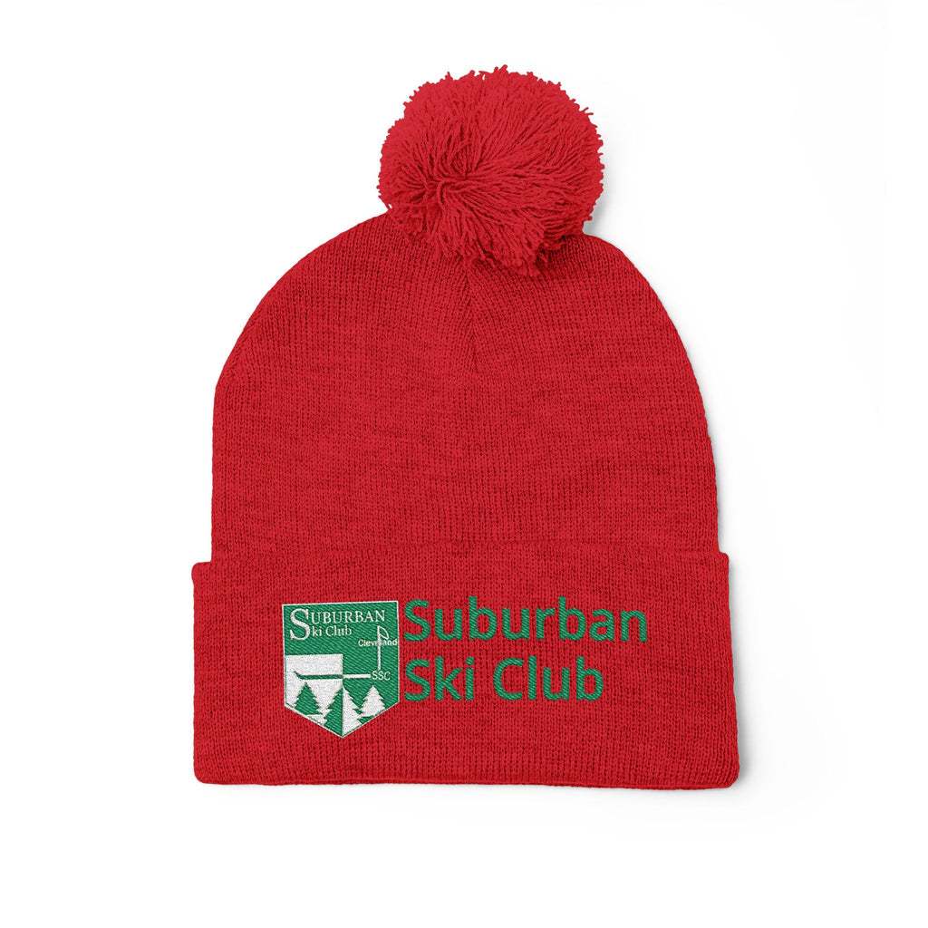 SSC Cozy Pom-Pom Knit Cap with Embroidery | Winter Beanie
