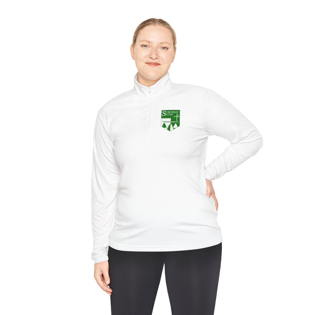 Suburban Cozy Unisex Quarter-Zip Pullover for Outdoor Adventures | Ideal for Ski Club, Travel, Gifting, Sports, Après Ski, and Casual Wear